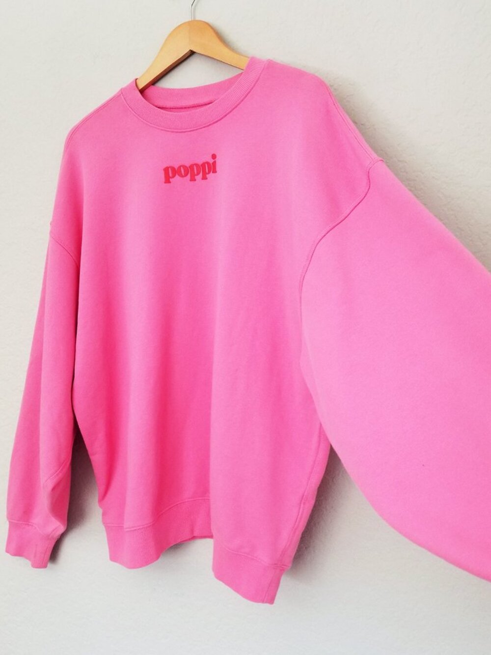 Poppi Future Served Fresh Pink Crewneck Sweatshirt Birthday Suit Oversized M - Picture 12 of 16